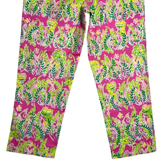 Lilly Pulitzer Millionaire's Row Jungle Cats Crop Floral Pants SIZE 6 WAIST 31 - Picture 9 of 9